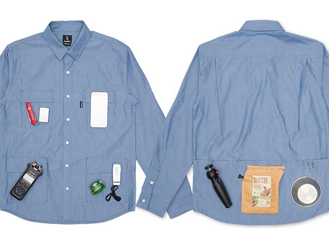 【フィールドシャツ】コーデュラナイロン ７ポケット 長袖 吸汗速乾 高耐久性 日本製 No2181【送料無料】