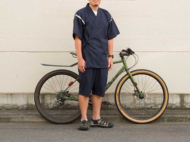 【THE JINBEI】甚平 吸汗速乾・接触冷感 Coolmax 背ポケット アウトドア 自転車 サイクリング 上下セット日本製 No.2185【送料無料】