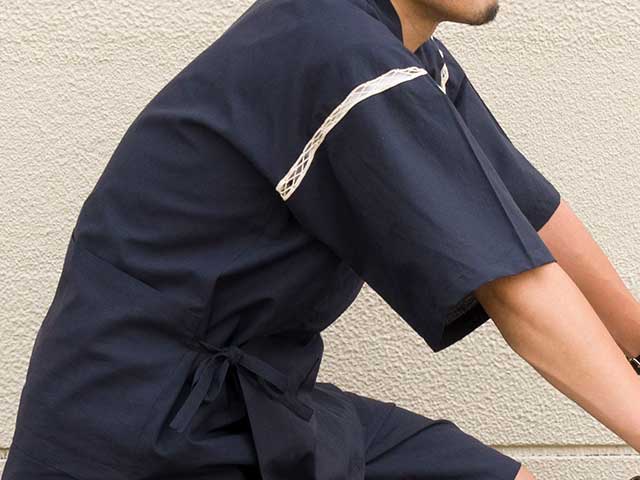 【THE JINBEI】甚平 吸汗速乾・接触冷感 Coolmax 背ポケット アウトドア 自転車 サイクリング 上下セット日本製 No.2185【送料無料】