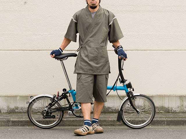 【THE JINBEI】甚平 吸汗速乾・接触冷感 Coolmax 背ポケット アウトドア 自転車 サイクリング 上下セット日本製 No.2185