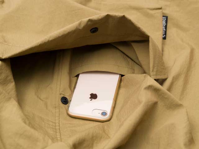 【Pockettaシャツ】大型サイドポケット 長袖 SHELTECH 吸汗速乾 遮熱 UVカット 日本製 No.2212