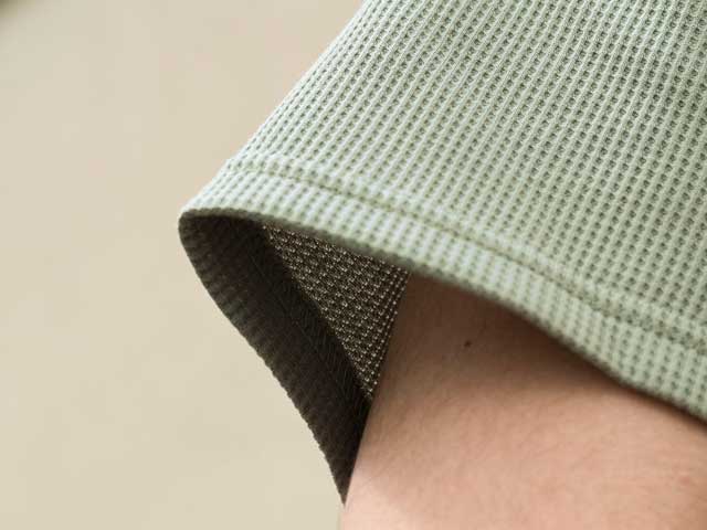 【ワッフルT】37.5(tm) technology 温度調節 吸汗速乾 背ポケット Tシャツ 日本製 No.2220