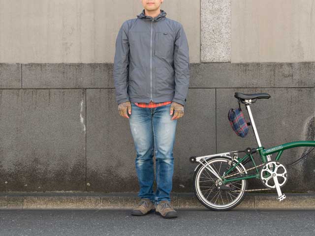 【バイクマンパーカーコンパクト】 軽量 パッカブル 防風 はっ水 背ポケット フード付 ウィンドブレーカー 日本製 No.2221