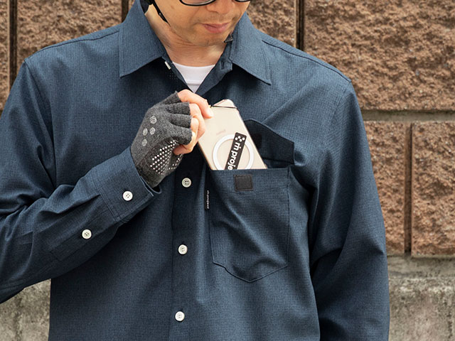 【サンシェードシャツ】DotAir(R) 日光を遮り涼しい 日傘感覚 速乾 通気 長袖 背ポケット 日本製 No2265