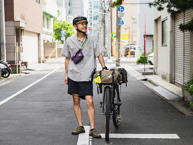 バンドカラーシャツ 着用イメージ GRAIGE