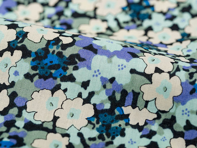 【サイクリストアロハ】リバティプリント KATIE'S 1934年アーカイブ 背ポケット 開襟 日本製 No.2282