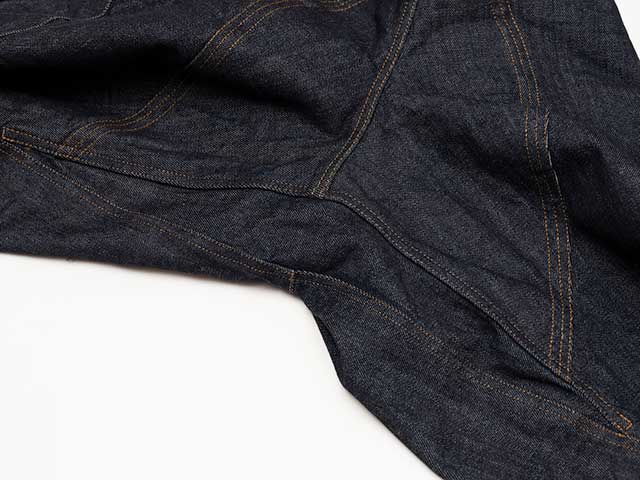 【サイクルハーフデニム】５分丈 12ozストレッチデニム インディゴ染め サドルパッチ No.3188 日本製