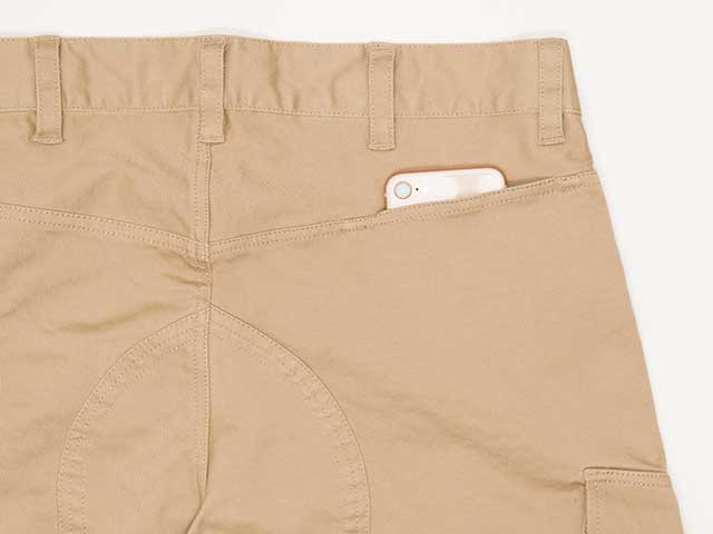 【ストレッチサイクルハーフパンツ】５分丈 ストレッチチノ サドルパッチ スマホポケット No.3190 日本製