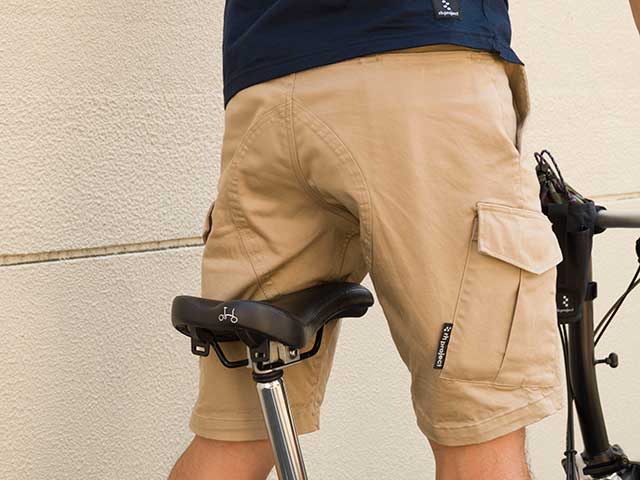【ストレッチサイクルハーフパンツ】５分丈 ストレッチチノ サドルパッチ スマホポケット No.3190 日本製
