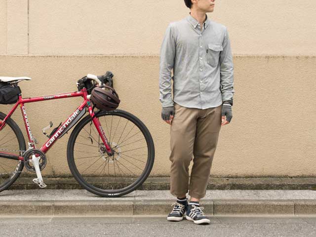 【アンクルトラウザー】ストレッチ くるぶし丈 きれいめカジュアル サドルパッチ 日本製 No.3195