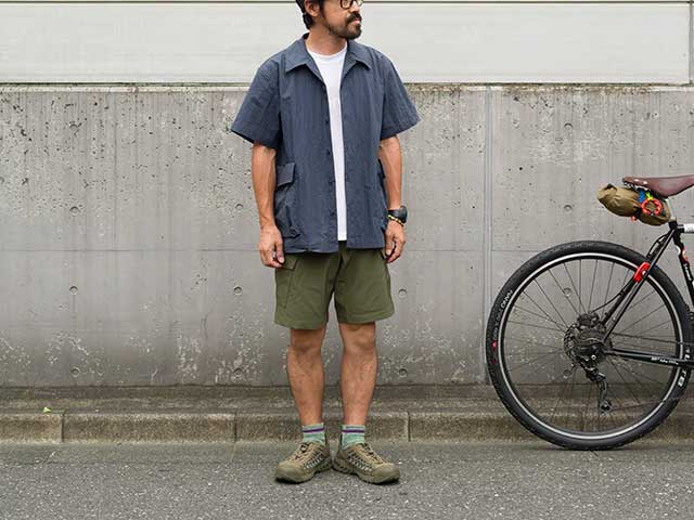 【サイクルハーフパンツ】ドライ素材 5分丈 ストレッチ 撥水 アウトドアにも 日本製 No.3212