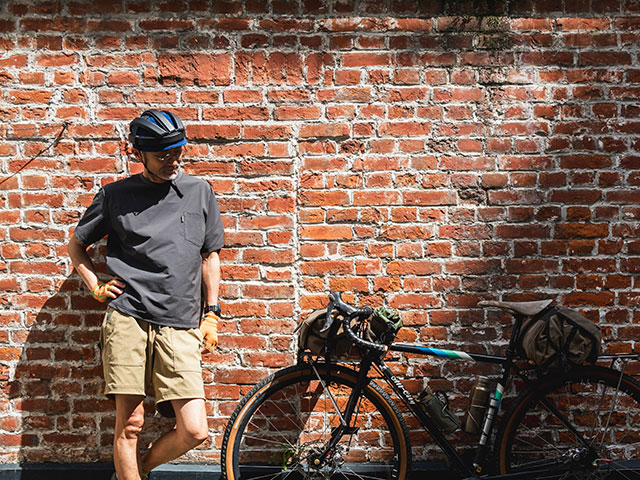 【BIKE and PANTS 】CORDURA 耐摩耗 ドライ素材 5分丈 スマホ落下防止ポケット 腿裏の露出対策 日本製 No.3213