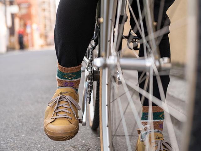 ひざ下フライス素材のディテール