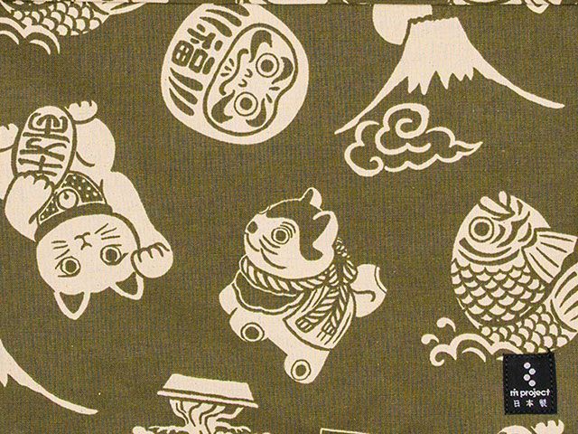 【MAIDOサコッシュ大】柄物 前掛け紐 ショルダーバッグ B4サイズ 日本製 No.5139【ネコポス可】