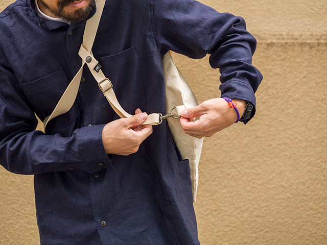 【MAIDOサコッシュ】ショルダーバッグ パラフィンコットン素材 アジャスター付き 日本製 No.5140