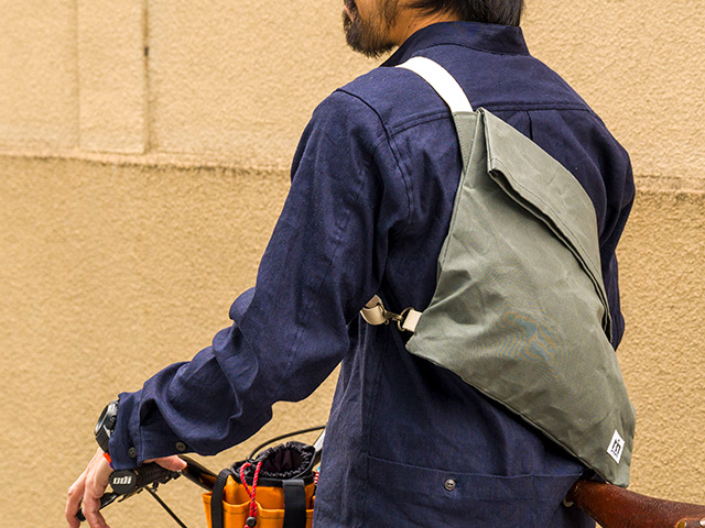 【MAIDOサコッシュ】ショルダーバッグ パラフィンコットン素材 アジャスター付き 日本製 No.5140