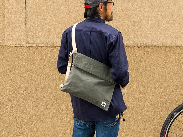 【MAIDOサコッシュ】ショルダーバッグ パラフィンコットン素材 アジャスター付き 日本製 No.5140