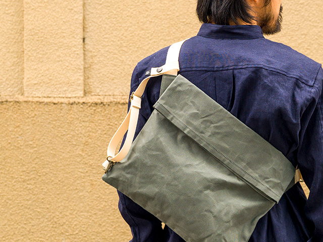 【MAIDOサコッシュ】ショルダーバッグ パラフィンコットン素材 アジャスター付き 日本製 No.5140